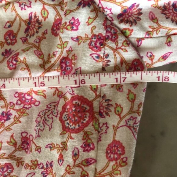 VICTORIA'S SECRET Linen Floral Print Lined 3/4 Sleeve Blazer 4 - Picture 13 of 17